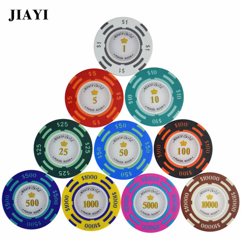 Clay Material Casino Texas Poker Chip Set Poker Metal Coins Dollar Monte Carlo Design Chips Poker Club Accessories Customizable ► Photo 1/1
