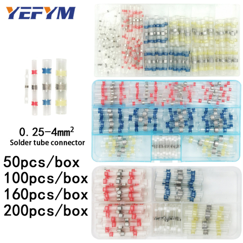 Mixed heat shrink sordering terminals 0.25~4mm2 waterproof solder sleeve tube electrical wire insulated butt connectors kit ► Photo 1/6