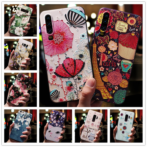 For Xiaomi Poco X3 NFC Case 3D Flower Emboss Silicone Phone Cover For Poco X3 NFC Case Soft Relief for Poco X 3 NFC pocoX3 Capa ► Photo 1/6