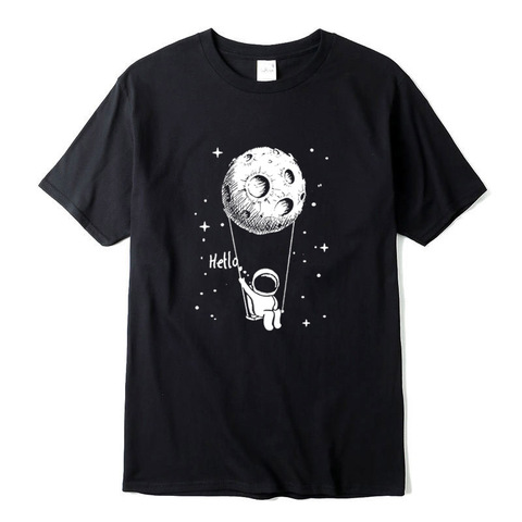 XIN YI Men t shirts high quality 100% cotton Funny spaceman design printing casual short sleeve cool loose tshirt male t-shirt ► Photo 1/6
