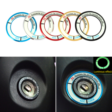 Luminous Alloy Car Ignition Switch Cover Auto Accessories Car Stickers Circle Light Decoration For TOYOTA COROLLA LEVIN ► Photo 1/6
