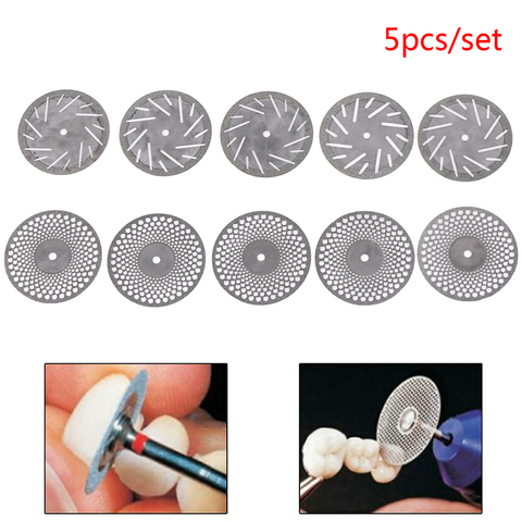 5pc/set Dental Thin Ultra-thin Double Sided Sand Diamond Cutting Disc With Mandrel For Separating Polish Ceramic Teeth Whitening ► Photo 1/6