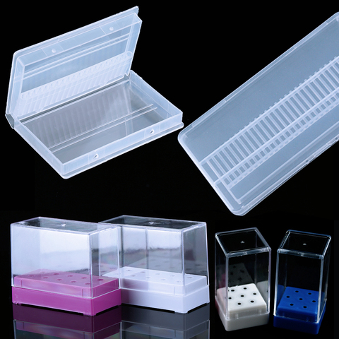 10/20/30 Slots Clear Storage Box For Electric Nail Drill Bit Rotary Files Holder Display Nail Accessorie Tools ► Photo 1/6