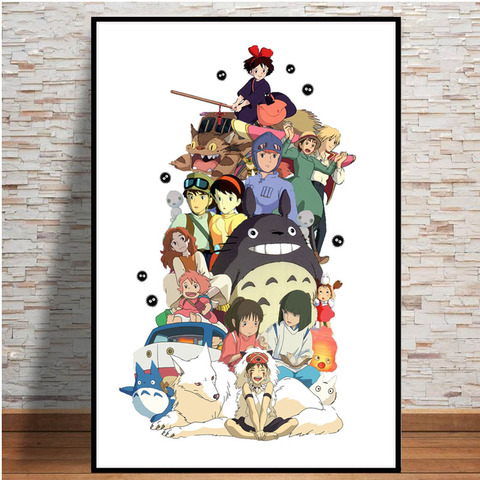 Picture poster studio Ghibli pays tribute to pictures of Japanese moving cartoon painting art canvas wall for home decor ► Photo 1/6