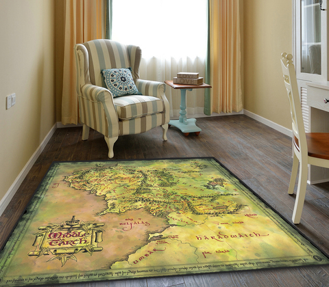 Retro Map Of Middle Earth Floor Rug Carpet Room Doormat Non-slip Mat New Designer ► Photo 1/6