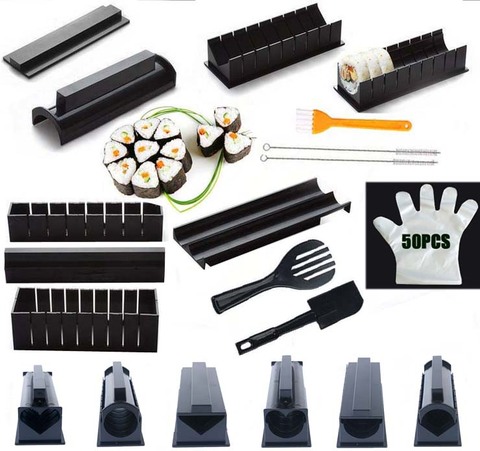 11Pcs/Set Sushi Maker Equipment Kit,Japanese Rice Ball Cake Roll Mold Sushi Multifunctional Mould Making Sushi Tools ► Photo 1/1