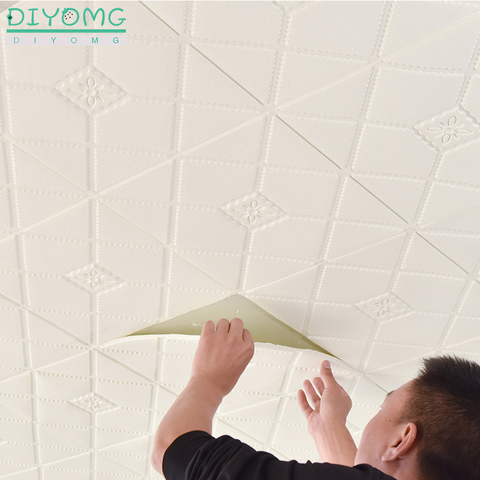 3D Waterproof Roof Wallpaper Self-adhesive TV background Ceiling Wallpaper Contact Sticker Stereo Plafond  Roof Roof Decor Decal ► Photo 1/6