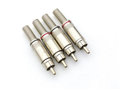 4pcs RCA Audio Adapter brass RCA Male Plug with Spring  Solder connector ► Photo 1/5