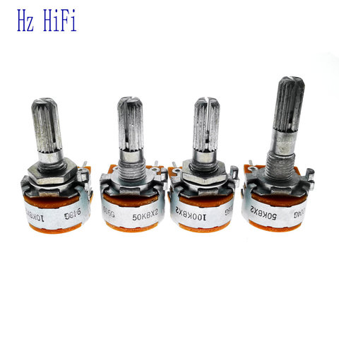 2PCS Japan ALPS RK16 10K 50K 100K 10KBX2 50KBX2 100KBX2 Volume Potentiometer Hifi Audio Dual-unit Rotary Potentiometers ► Photo 1/6