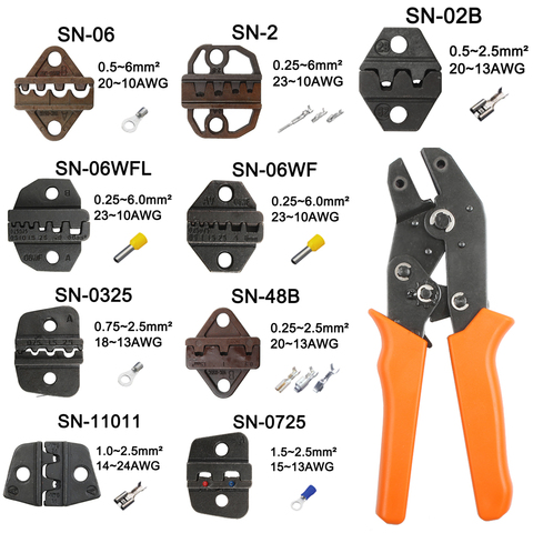 MINI EUROPE STYLE Die Sets for SN SN48B CRIMPING PLIER series hand crimping tool and for SN01 SN02C SN02 SN02WF SN06 ► Photo 1/2