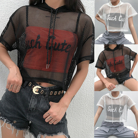 Sexy Black Hollow Out Mesh T-shirt Female Skinny Crop Top 2022 New Fashion  Summer Basic Tops For Women Fishnet Shirt - T-shirts - AliExpress