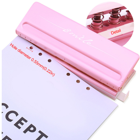 Candy Color Metal 6 Hole Punchers A4/A5/A6/B3/B4/B5 Standard Leaf Paper Punch 6 Hole Adjustable Punch Planner Scrapbooking Tool ► Photo 1/6