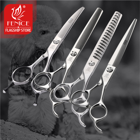 Fenice 6.5/7.0/7.5 inch Professional Pet Grooming Dog Scissors Cutting Shear Curved Scissors  Thinning Pets Scissors Japan 440C ► Photo 1/6