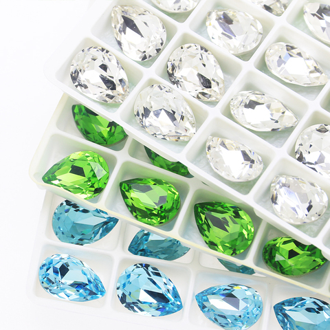 Tear Drop Glitter Strass Rhinestones Teardrop Crystal Stone Diamond K9 Glass Applique Gems For Needlework Nail Art Decorations ► Photo 1/6