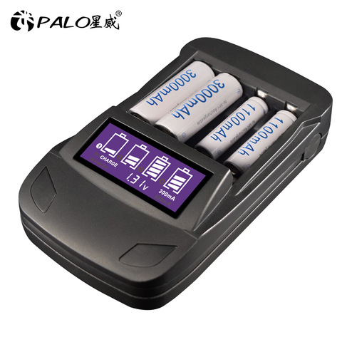 PALO 1.2V AA AAA charger smart LCD charger AA battery charger for AA AAA NiCd NiMh Rechargeable Battery fast charge discharge ► Photo 1/6