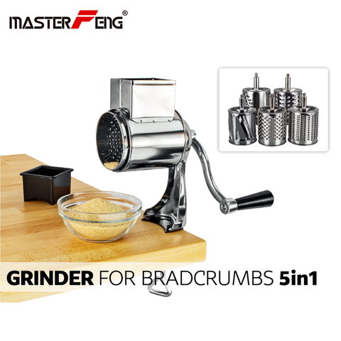 Rotary Grater Food Mills Nut Grinder With 5 Drum Blade for Cheese