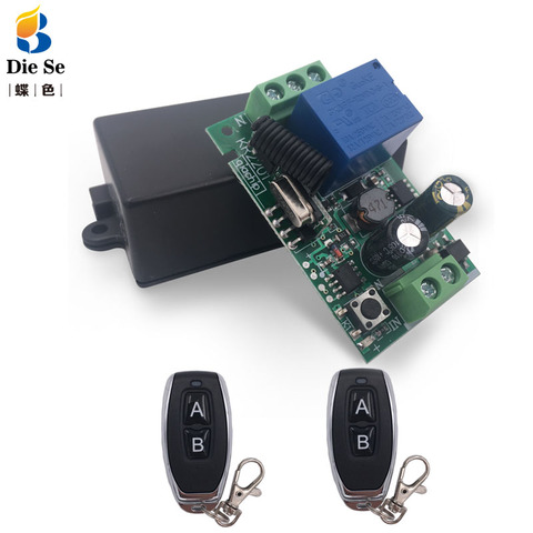 433MHz Universal Wireless Remote AC 110V 220V 1CH rf Relay and Transmitter Remote Control Garage/gate/Light/Fan/Home appliance ► Photo 1/6