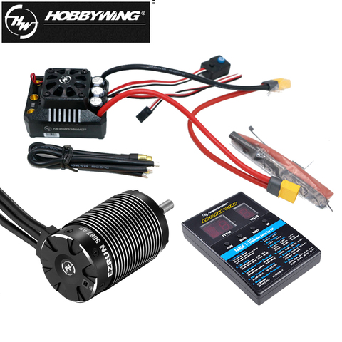 HobbyWing EZRUN-SL 4985-1650KV/5687-1100KV 4-pole Sensorless Brushless Motor with MAX6 160A waterproof ESC for 1/6 1/7 RC car ► Photo 1/6