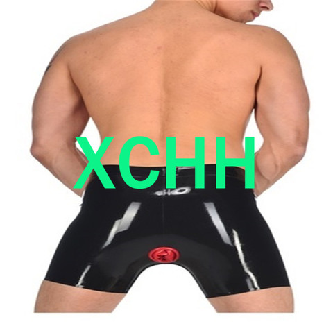 Sexy Latex Underwear Boxer Shorts Briefs Handmade Zipper Men Short Pants with Anal Condom kakegurui cosplay  costume ► Photo 1/5