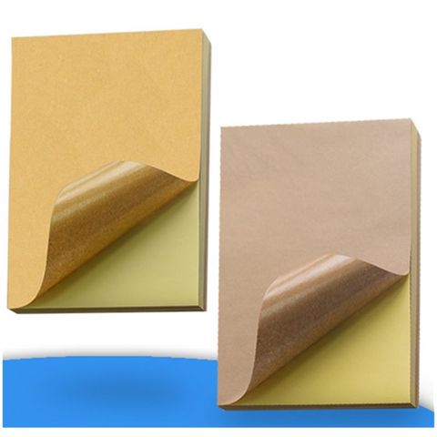 50pcs A4 Brown Kraft Paper Stickers Self Adhesive Inkjet Laser Printing Labels Dropshipping ► Photo 1/6