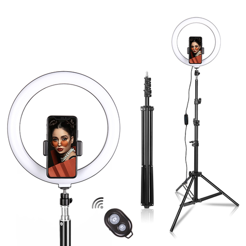 10 inch LED Ring Light Photographic Selfie Ring Lighting with Stand for Smartphone Youtube Makeup Video Studio Tripod Ring Light ► Photo 1/4