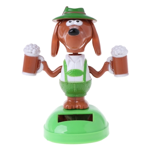 Solar Powered Dancing Bobble Head Beer Dog Educational Toy Car Ornament Toy Kids ► Photo 1/6