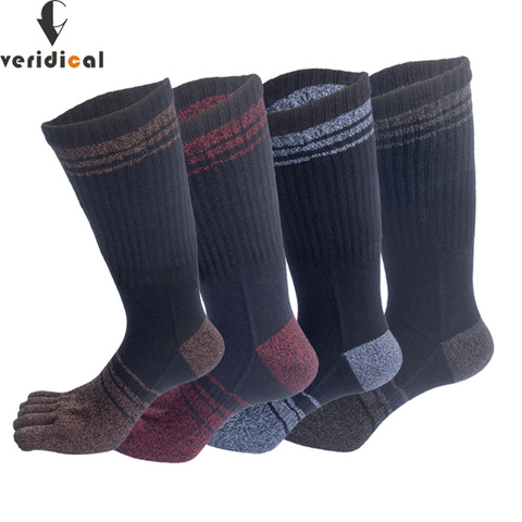 VERIDICAL Large size Five fingers socks long combed cotton colorful good quality compression sock 5 finger socks calcetine ► Photo 1/6