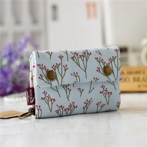 2022 Women Cotton Fabric Short Wallet for Female Large Capacity Coin Purse Card Holder Ladies Multifunction Men Purse Carteira ► Photo 1/6