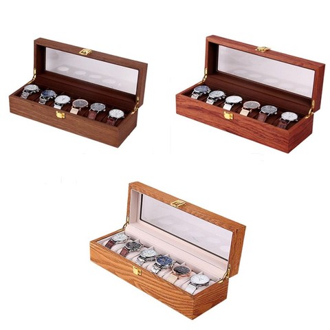 2/3/6 Grids Wooden Watch Box Retro Watch Case Holder Organizer Storage Box for Men Watches Jewelry Boxes Display Best Gift ► Photo 1/6