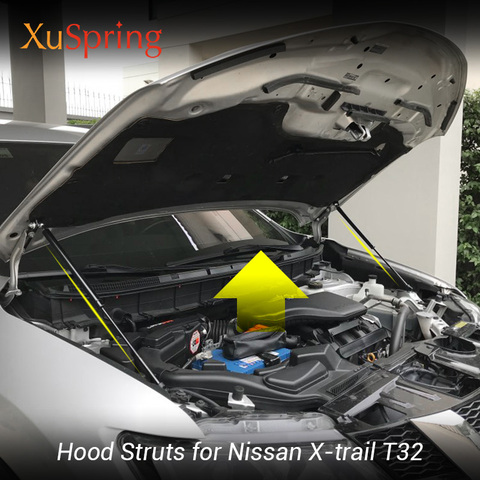 Car Bonnet Cover Absorber Spring Shock Strut Bars Pneumatic Rod Lifter Kit No Drilling For Nissan X-TRAIL Rogue 2013-2022 T32 ► Photo 1/4