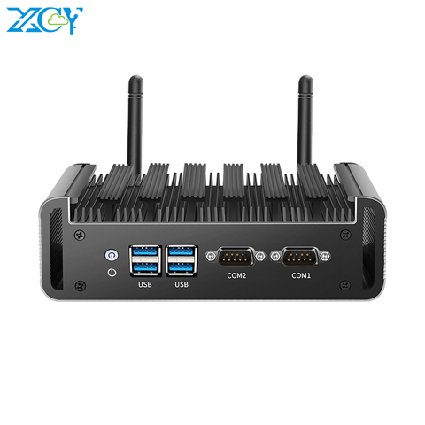 XCY Mini PC Intel Core i7 5500U i5 5200U i3 5005U DDR3L mSATA SSD 2x RS232 Dual NIC HDMI VGA 4xUSB3.0 WiFi Support Windows Linux ► Photo 1/6