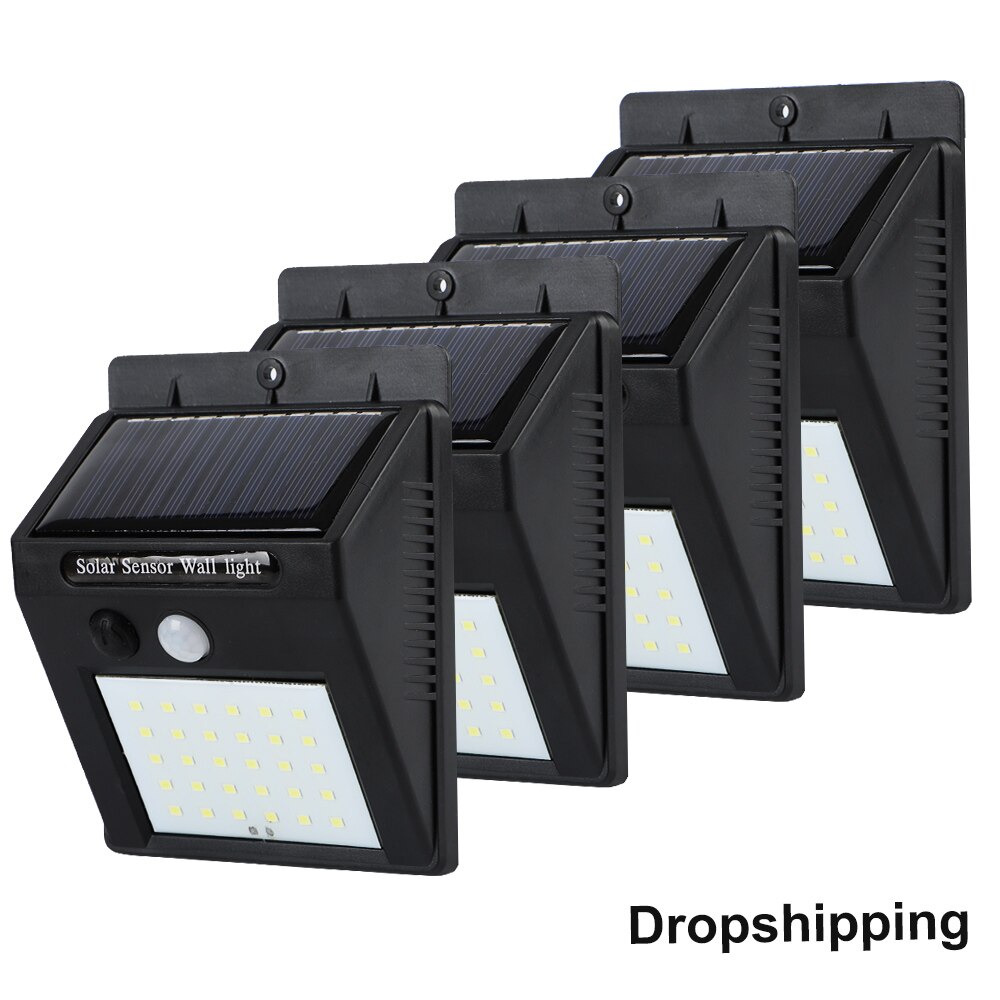 Waterproof 4Pcs LED Solar Power Garden Light Outdoor Yard Lamp PIR Motion Sensor