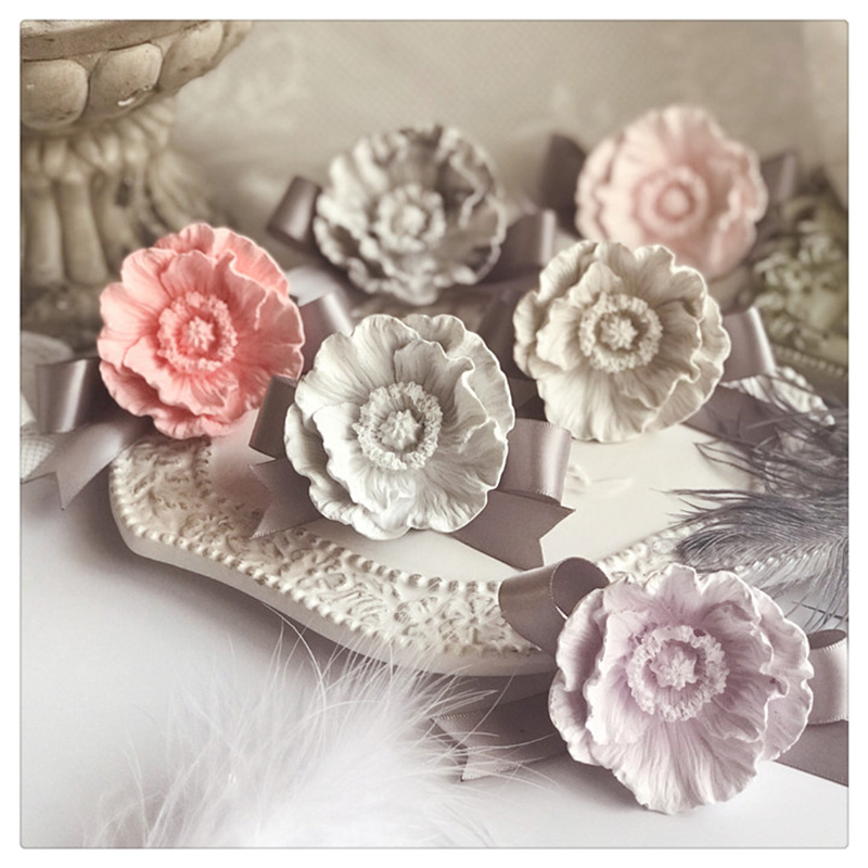 1pc Resin Flower Molds Bloom Rose Candle Plaster Silicone Molds Soap Making  Peony Molds For DIY Handmade Chocolate Cupcake Dessert Decoration Candle R