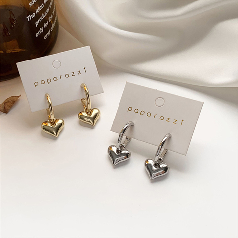 Love Heart Earrings For Women Sweet Adorable Gold Color Piercing Ladies Drop Earring Girls Jewelry ► Photo 1/6