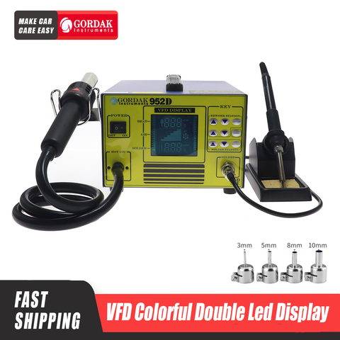 GORDAK 952D 2-in-1 hot air gun soldering iron rework soldering station 220V / 110V telephone repair station ► Photo 1/1