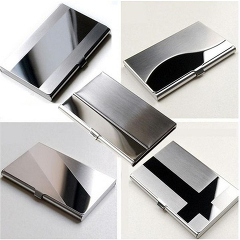 1pc  Business ID Credit Card Holder Case Cover  Waterproof Stainless Steel Metal Case Box ► Photo 1/6