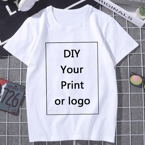 Customized Printing Leisure T Shirt Summer Women DIY Your Like Photo or Logo White T-Shirt Fashion Custom Female Tops Tshirt ► Photo 1/6