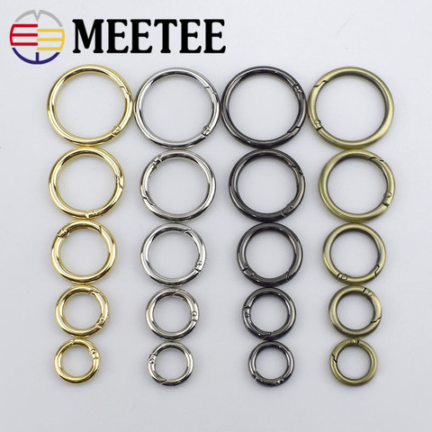 5pcs 16-50mm Meetee Metal Spring Gate O Ring Openable Keyring Bag Belt Strap Chain Buckles Snap Clasp Clip Trigger Leather Craft ► Photo 1/6