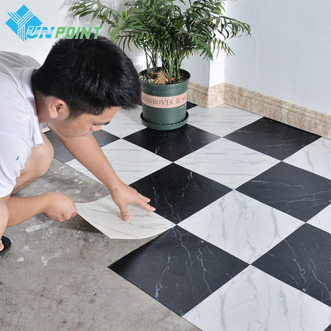 PVC Floor Stickers Self-adhesive Kitchen Renovation Wall Sticker Wear-resistant Waterproof Marble Tiles Decorative Film 30x30cm ► Photo 1/6