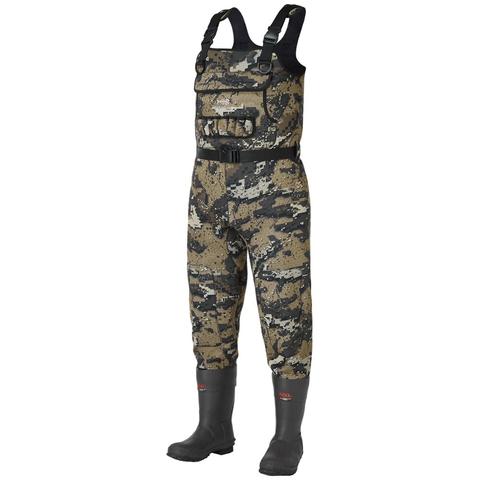 Bassdash Bare Camo Neoprene Chest Fishing Hunting Waders for Men with 600 Grams Insulated Rubber Boot Foot in 8 Sizes ► Photo 1/6