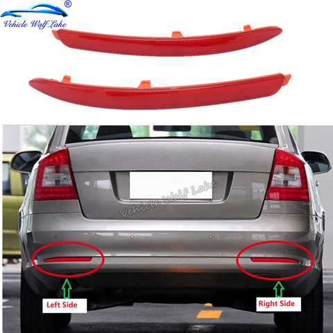 Rear Bumper Reflectors Lights For Skoda Octavia A5 A6 2009 2010 2011 2012 2013 2014 Warning Lamps Stop Lamps Brake Lights ► Photo 1/6