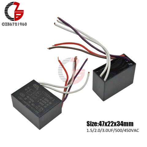 CBB61 Starting Capacitance 5 Wires 1.5/2.0/3.0UF 500 450V AC Terminal Ceiling Fan Motor Running Rectangle Capacitor ► Photo 1/1