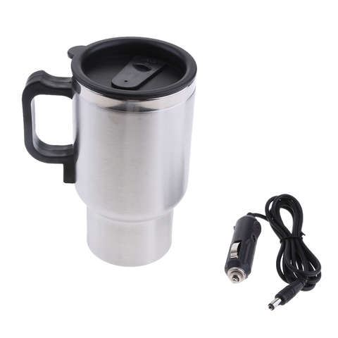 500ML12V Car Heating Cup Drink Water Kettle Electric Heated Mug Cup Bottle With Lighter Cable Stainless Steel Travel Coffee Mug ► Photo 1/6