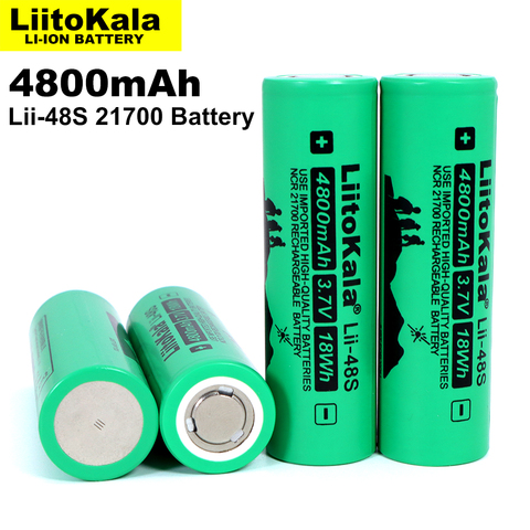 4PCS LiitoKala Lii-48S 3.7V 4800mAh 21700 battery 9.6A power 2C Rate Discharge ternary lithium batteries DIY Electric bicycle ► Photo 1/6