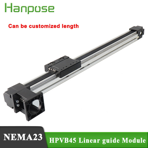 HPVB45 NEMA23 Effective Travel Stroke Length 100 200 300 400mm  Timing Belt Linear Slide Guide Motion Module Sliding Tabel CNC ► Photo 1/6