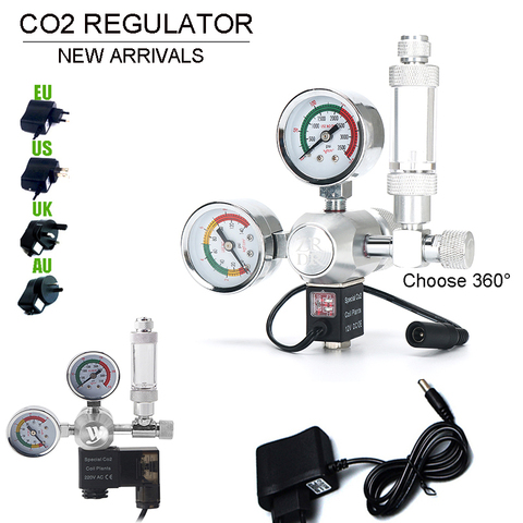 Aquarium CO2 regulator, with bubble counter fine-tuning valve 360°rotating CO2 electromagnetic pressure reducing valveequipment ► Photo 1/6