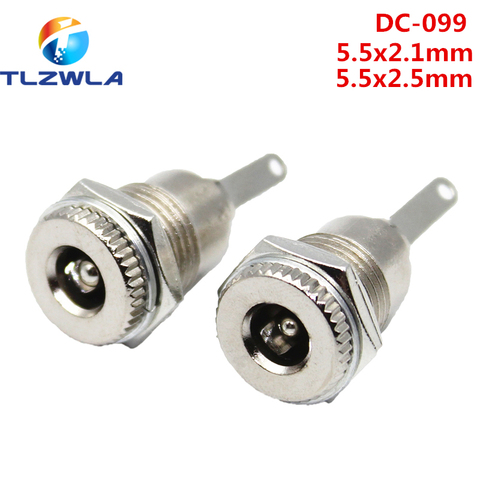 5pce/LOT DC099 5.5 mm x 2.1mm DC Power Jack Socket Female Panel Mount Connector Metal DC-099 Open Hole 11MM 5.5*2.1 5.5*2.5 ► Photo 1/4