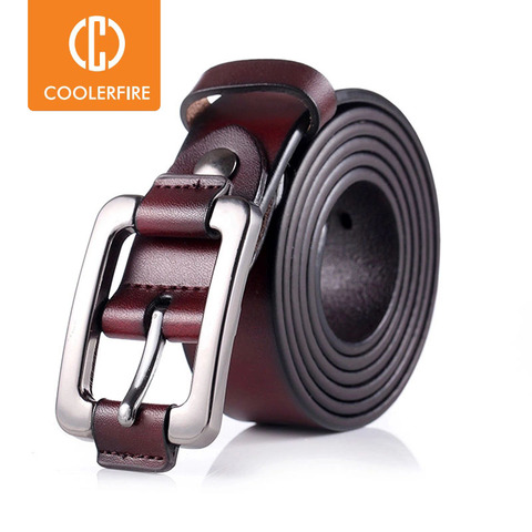 COOLERFIRE New Designer Fashion Women's Belts Genuine Leather Brand Straps Female Waistband Pin Buckles Vintage for Jeans LB003 ► Photo 1/6