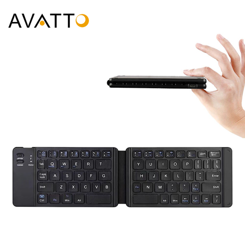 AVATTO Light-Handy Russian/English Bluetooth Folding Keyboard,Foldable Wireless Keypad For IOS/Android/Windows ipad Tablet phone ► Photo 1/6