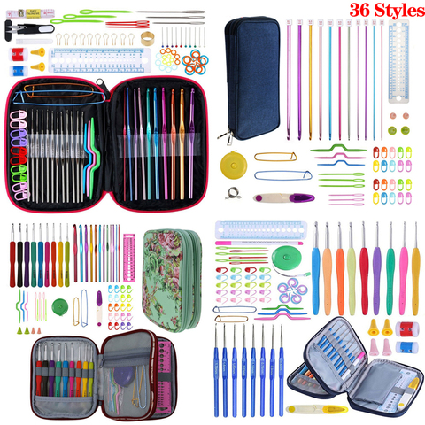 36 Styles Crochet Hooks Set Knitting With Yarn Weave Knitting Needles Hook Kit Sewing Tools Gauge Scissors Knit with Storage Bag ► Photo 1/6